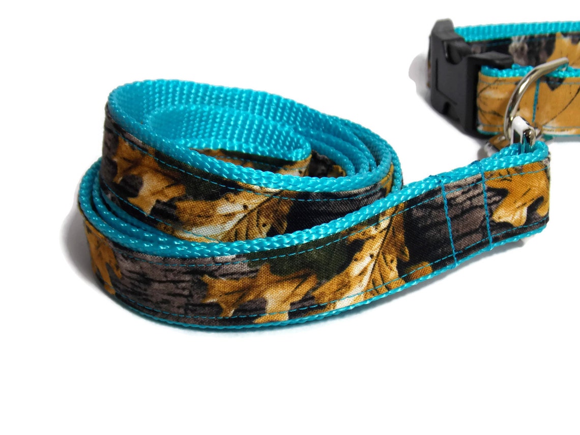 Personalized Camo Leash and Dog Collar Bundle Blue Collar Etsy