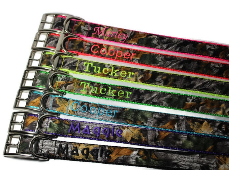 Personalized Camo Dog Collar made with Realtree Fabric Etsy