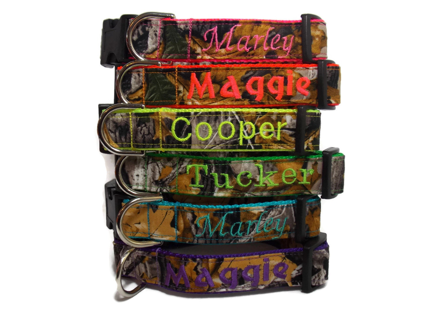 Personalized Camo Dog Collar made with Realtree Fabric Etsy
