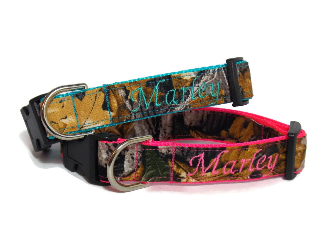 Personalized Camo Dog Collar made with Realtree Fabric Etsy