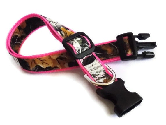 Real Camo on Orange Pink Green or Black Dog Collar | Etsy