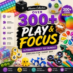300+ Fidget Toy STL Bundle | 3D Print Files | Articulated Flexi Animals, Dragons, Puzzle Toys, Spinners, Sensory Toys, Commercial Use