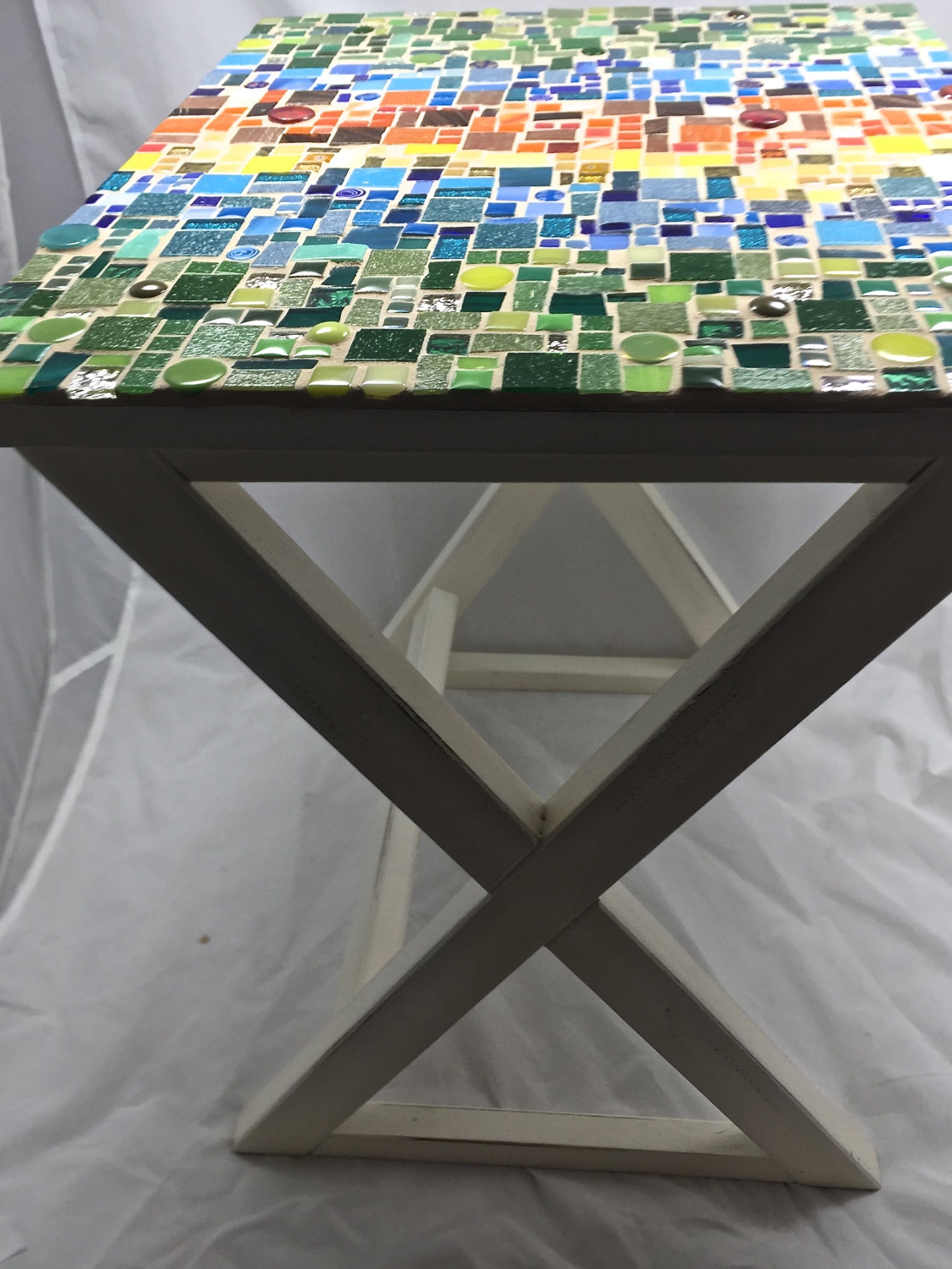 Rectangular Mosaic Side Table Etsy