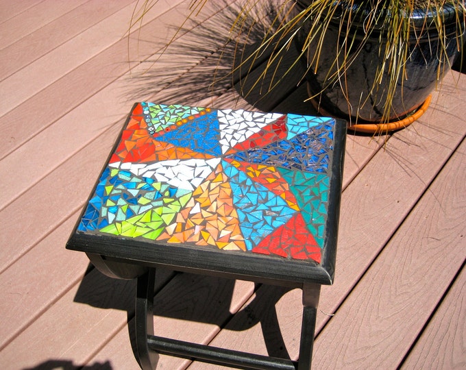 Small Mosaic Side Table Etsy