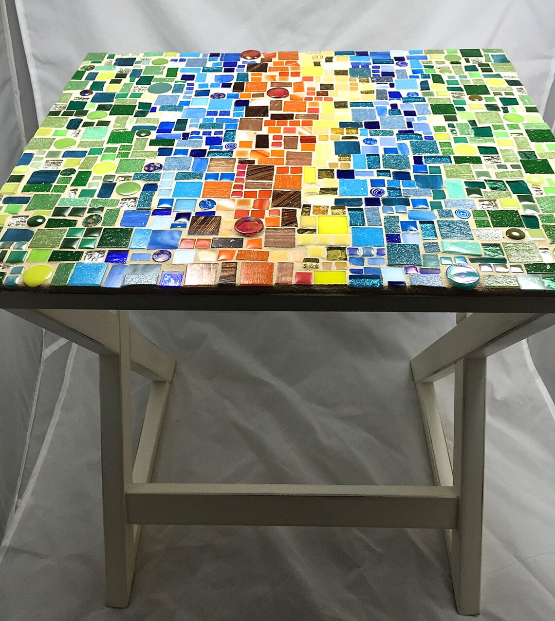 Rectangular Mosaic Side Table Etsy