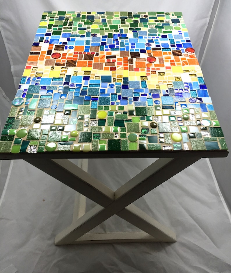 Rectangular Mosaic Side Table Etsy