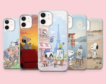 Snoopy Phone Case Woodstock Peanuts Cover for iPhone 17Pro, 16, 15, 14, 13, 12, Samsung S26, S25, S24, S23Fe, A16, A56, Pixel 10, 9Pro