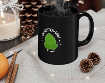 Enlighten-Mint Character Mug | Black Ceramic Coffee Mug