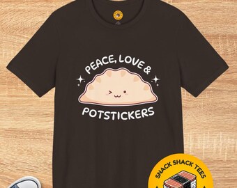 Peace Love Potstickers Dumpling Tee | Kawaii Foodie Shirt