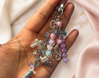 Personalized Name Phone Charm | Faith Cross & Jesus Charm | Coffee and Butterfly | Silver Music Notes Charms| Bag Charm Accessory