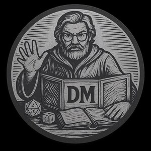 Dungeon Master VTT Token: Vintage Woodcut Game Master Portrait | 5e RPG Campaign Avatar PNG