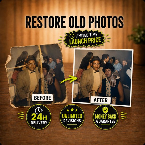 Old Photo Restoration Service | Repair Damaged Vintage Photos | 24H Delivery