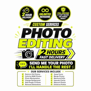 Custom Photo Editing Service | Retouching, Background Change & Photo Manipulation | 2-Hour Delivery