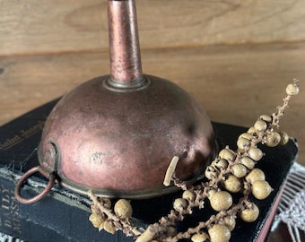 Antique Copper Funnel with Hanging Ring