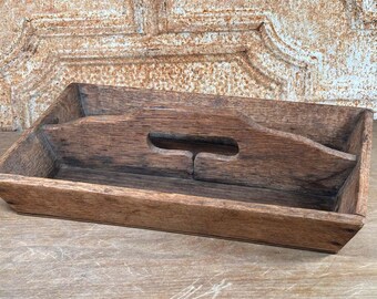 Antique Primitive Wood Tool Carrier