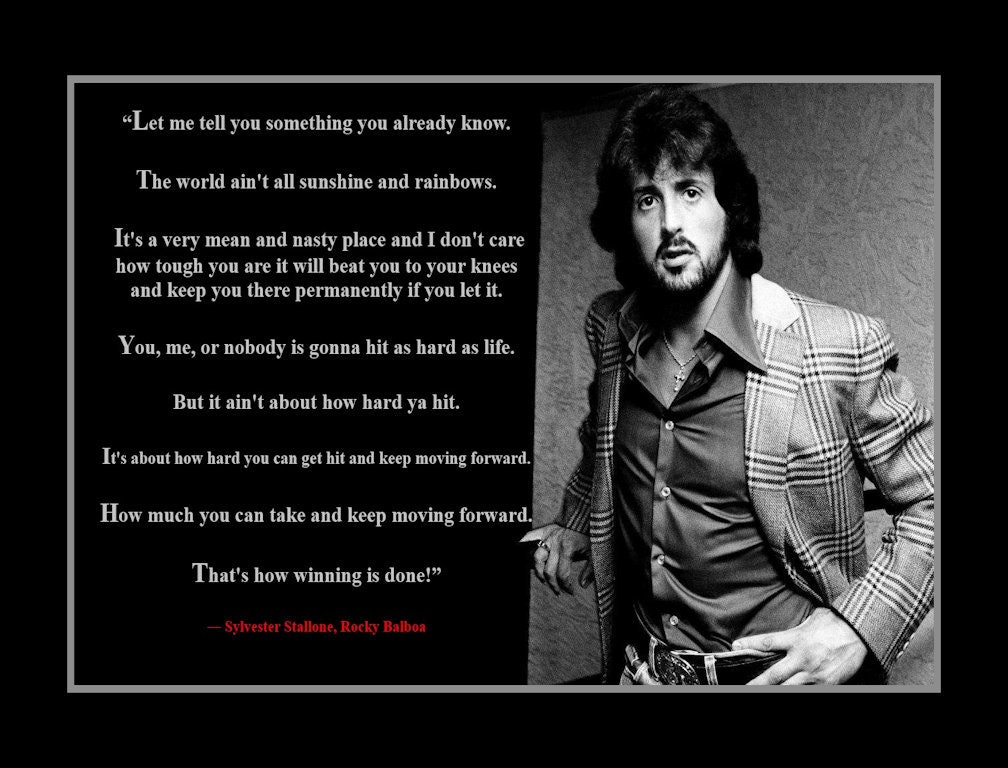Rocky Balboa Photo with Quote 8x10 Photo ONE OF A KIND 010 | Etsy