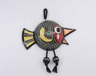 Small Quirky Ceramic Bird Wall Hanging by Karen James