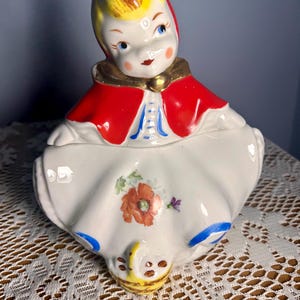 Vintage Hull Pottery Little Red Riding Hood Cookie Jar, Retro Kitchen