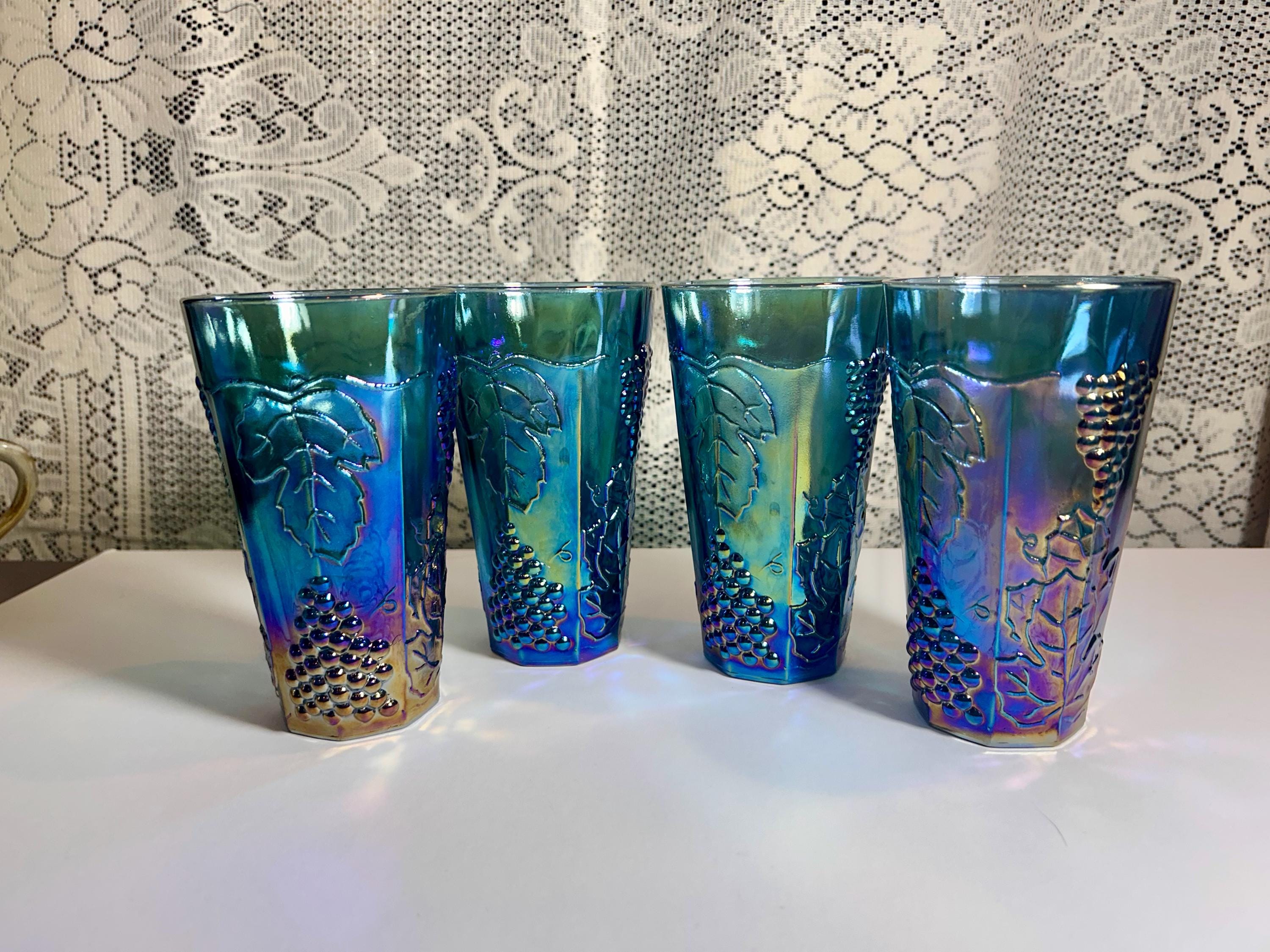 Indiana Carnival Glass Iridescent Blue - Etsy
