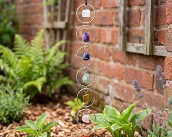 Seven Chakra Crystal Hanging Decor, Natural Gemstone Suncatcher, Healing Crystal Wall Hanging, Feng Shui Ornament, Spiritual Gift