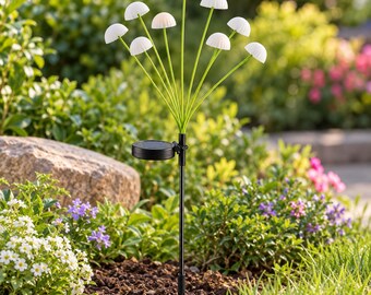 Solarne lampy ogrodowe w kształcie grzybów, wodoodporne oświetlenie ścieżek LED, zewnętrzne lampy ogrodowe, dekoracja krajobrazu na patio, prezent na parapetówkę