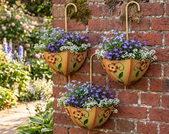 Umbrella Wall Planter, Metal Hanging Flower Pot, Vintage Wall Mount Planter, Outdoor Garden Wall Decor, Succulent Plant Holder
