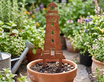 Rustic Lighthouse Garden Trellis Metal Plant Support Outdoor Garden Stake Climbing Vine Frame Yard Decor Flower Bed Ornament