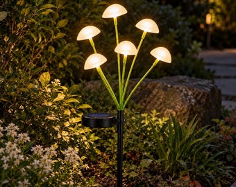 Solar Mushroom Garden Lights Waterproof LED Pathway Lights Outdoor Yard Stake Lights Patio Landscape Decor Housewarming Gift