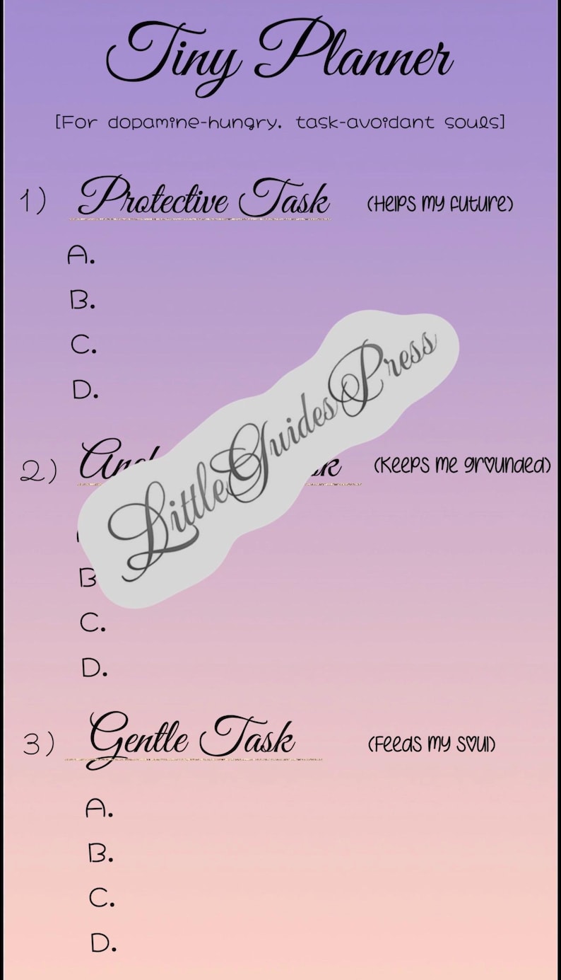 Tiny Planner for ADHD Task Avoidance | Protective, Anchoring, Gentle Framework (Instant Download) image 5