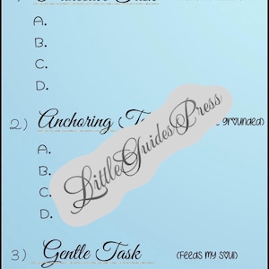 May include: A light blue planner page titled Tiny Planner [For dopamine-hungry, task-avoidant souls] with three sections: 1) Protective Task (Helps my future), 2) Anchoring (To grounded), and 3) Gentle Task (Feeds my soul), each with four lettered lines.