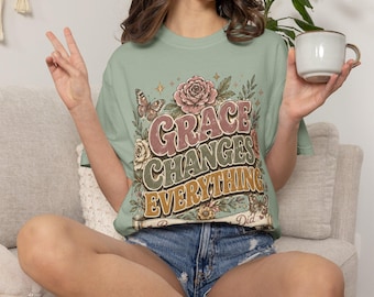Camiseta cristiana Comfort Colors®, camiseta con versículo bíblico, camiseta de fe, regalo cristiano para mujeres, camiseta religiosa para mujeres, camiseta inspiradora, ropa de Jesús