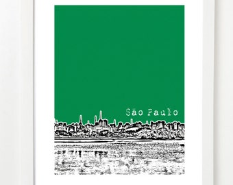 Sao Paulo Skyline Poster - Brazil Art Print - City Skyline Series - South America