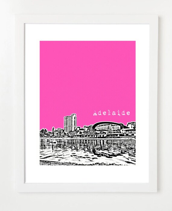 Adelaide Australia Poster Adelaide City Skyline Art Print Etsy Australia