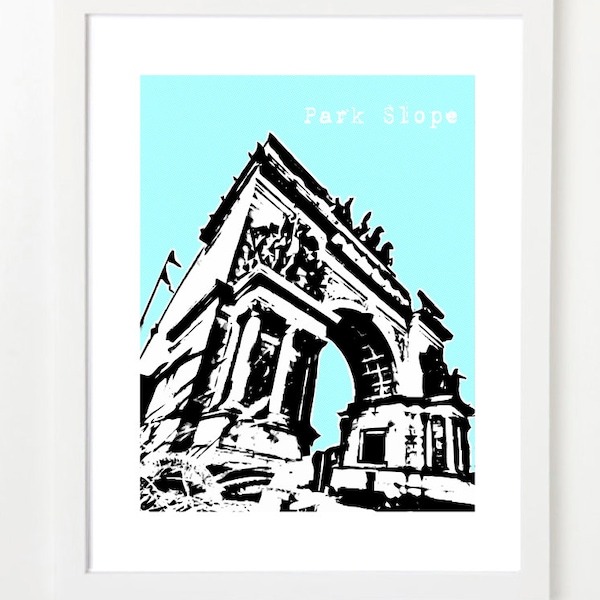 Park Slope Brooklyn Poster - New York City Skyline Art Print - 8x10