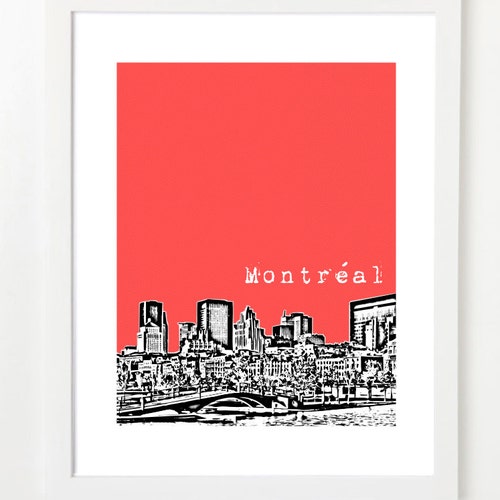 Montreal Skyline Art Print Montreal City Poster Montreal Etsy