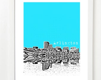 Arlington, Virginia Skyline Poster - Arlington VA City State Art Print - Arlington Nursery Art -