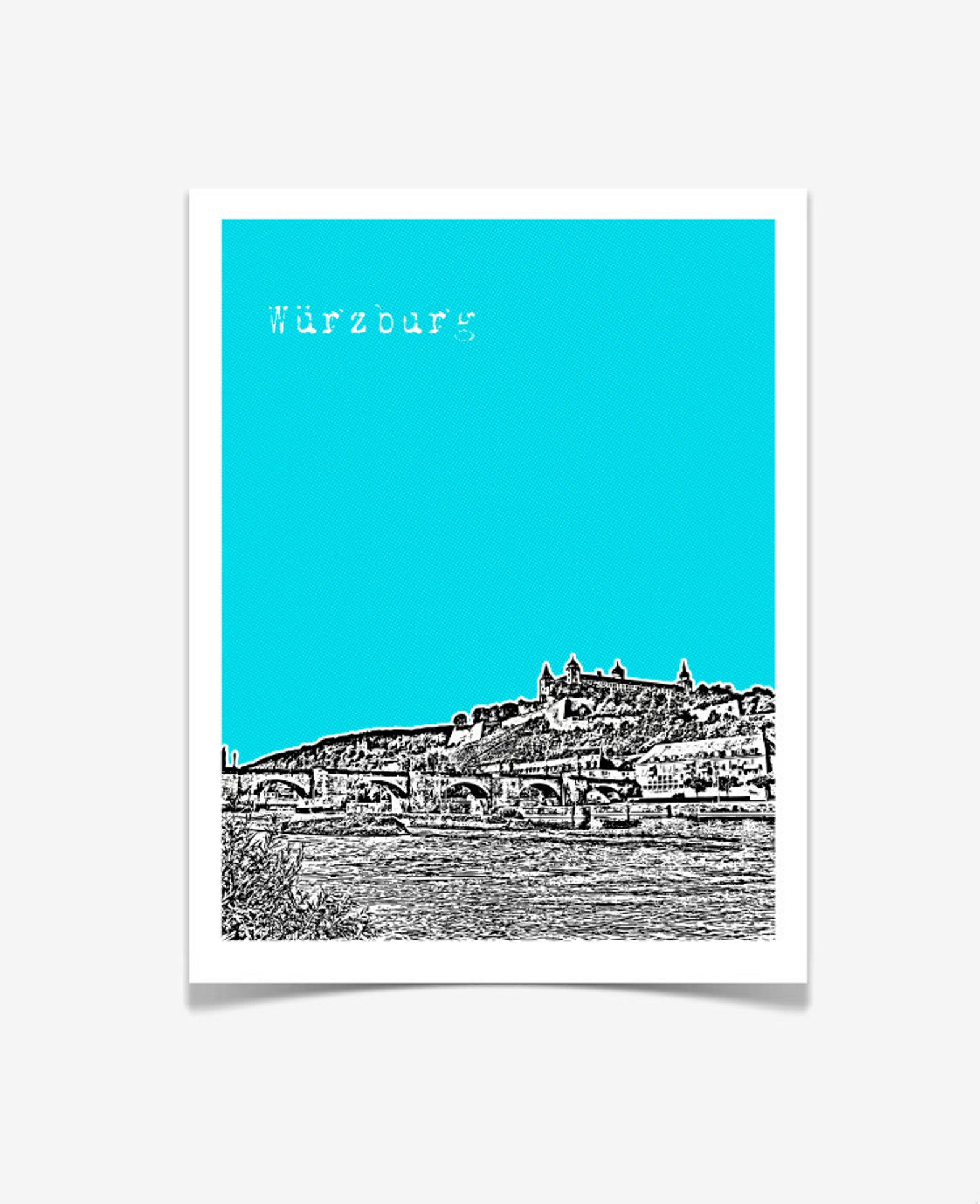 Wurzburg Poster Wurzburg Germany City Skyline Art Print | Etsy