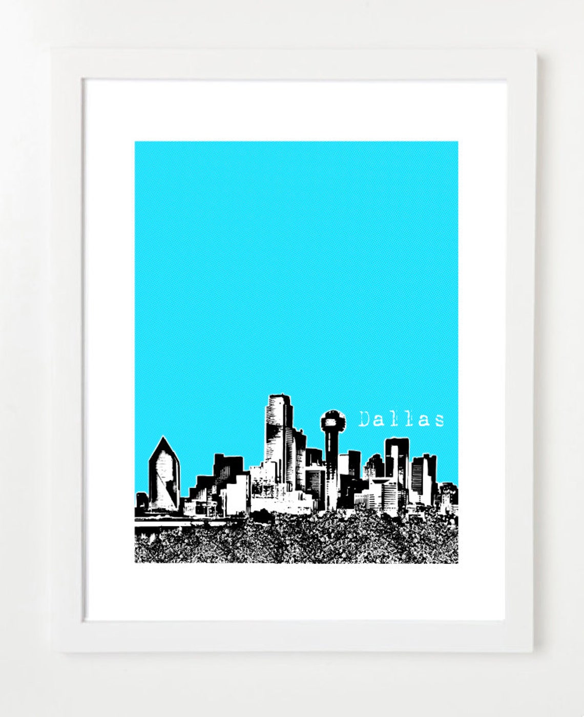 Dallas Poster City Skyline Art Print Dallas Texas VERSION Etsy
