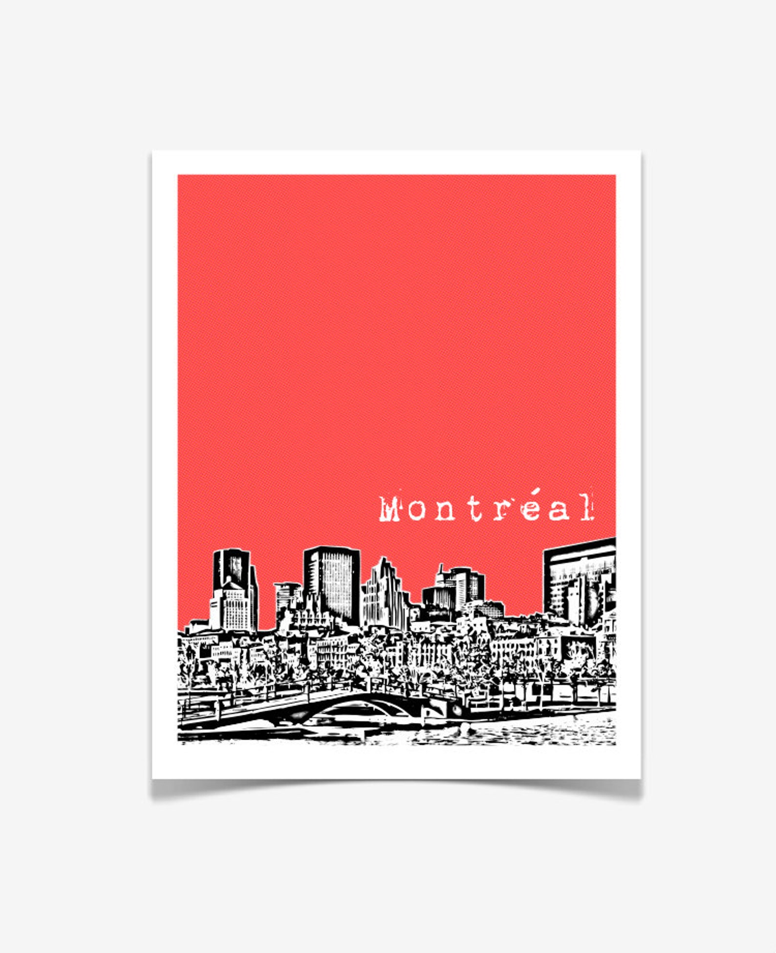 Montreal Skyline Art Print Montreal City Poster Montreal Etsy
