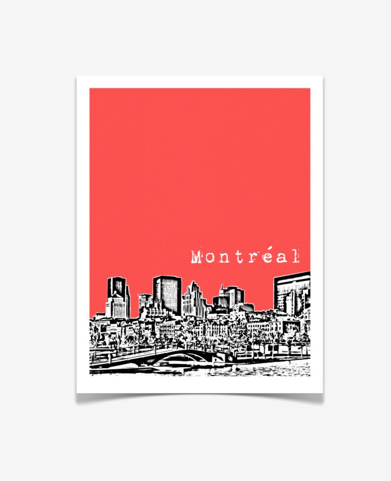 Montreal Skyline Art Print Montreal City Poster Montreal Etsy