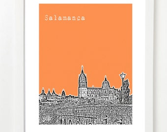 Salamanca Spain  - City Skyline Art Print - Salamanca Travel Art - Spain Gifts -
