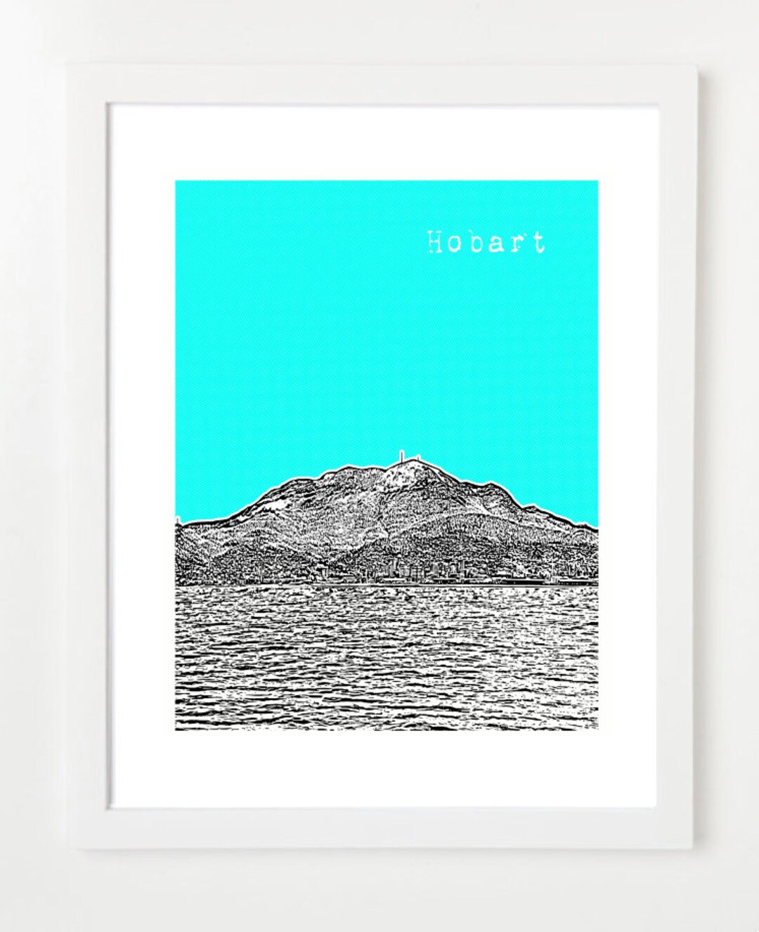 Tasmania Art Print Hobart Tasmania Skyline Poster Hobart Etsy