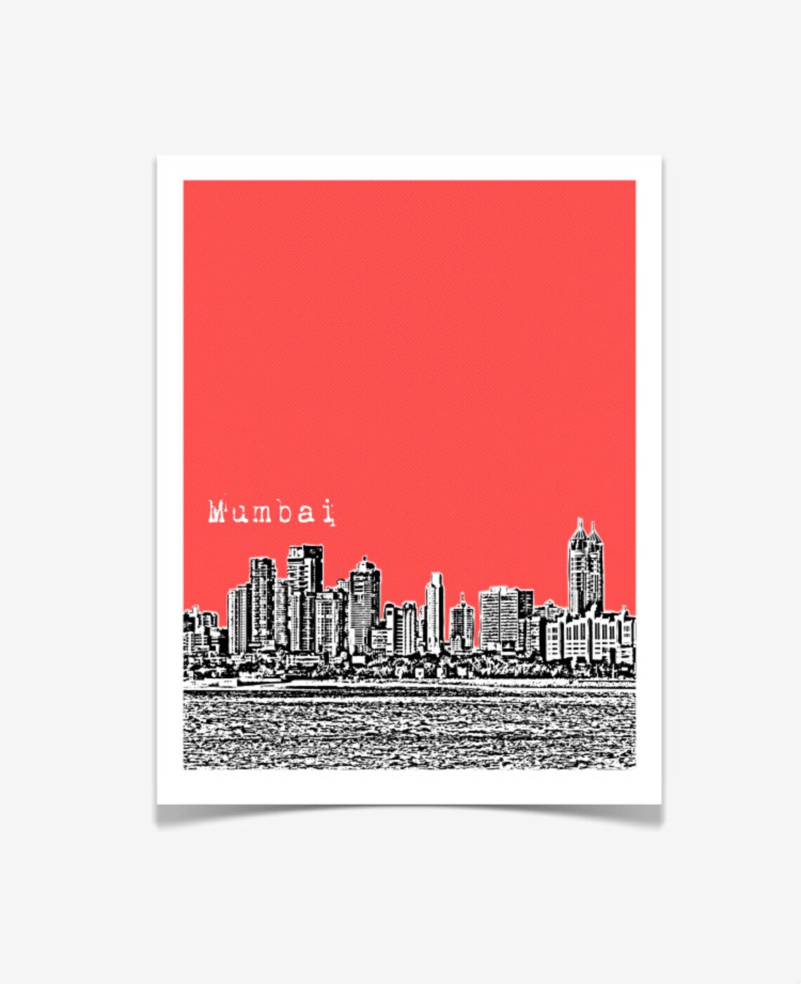 Mumbai India Poster Mumbai City Skyline Art Print Mumbai - Etsy