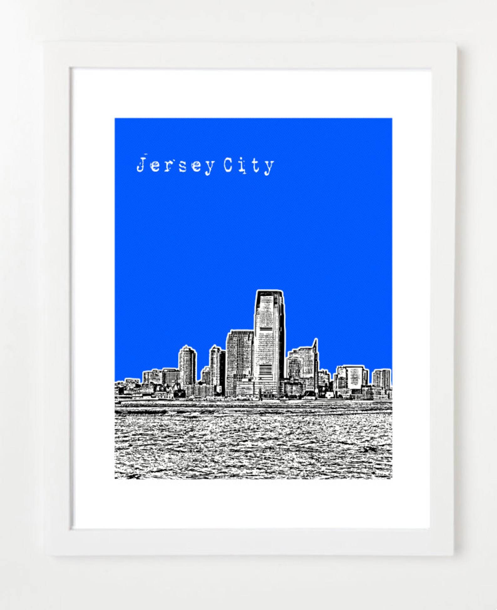 Jersey City Poster City Skyline Art Print Jersey City New Etsy