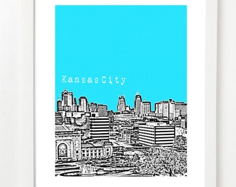 Kansas City Skyline Art Print - Kansas City Missouri Poster - Missouri State Art