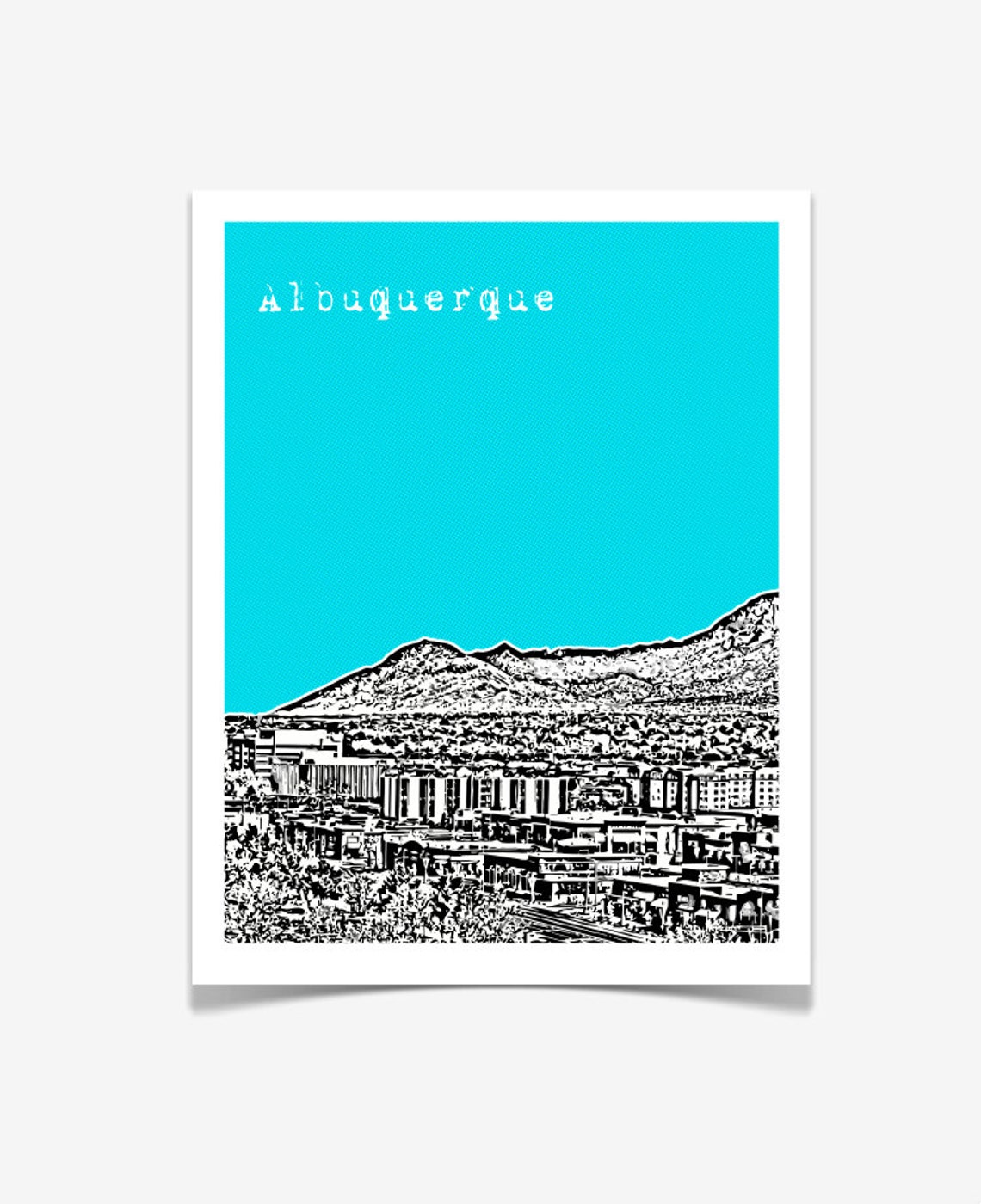 Albuquerque New Mexico Poster Albuquerque City Skyline Art Etsy