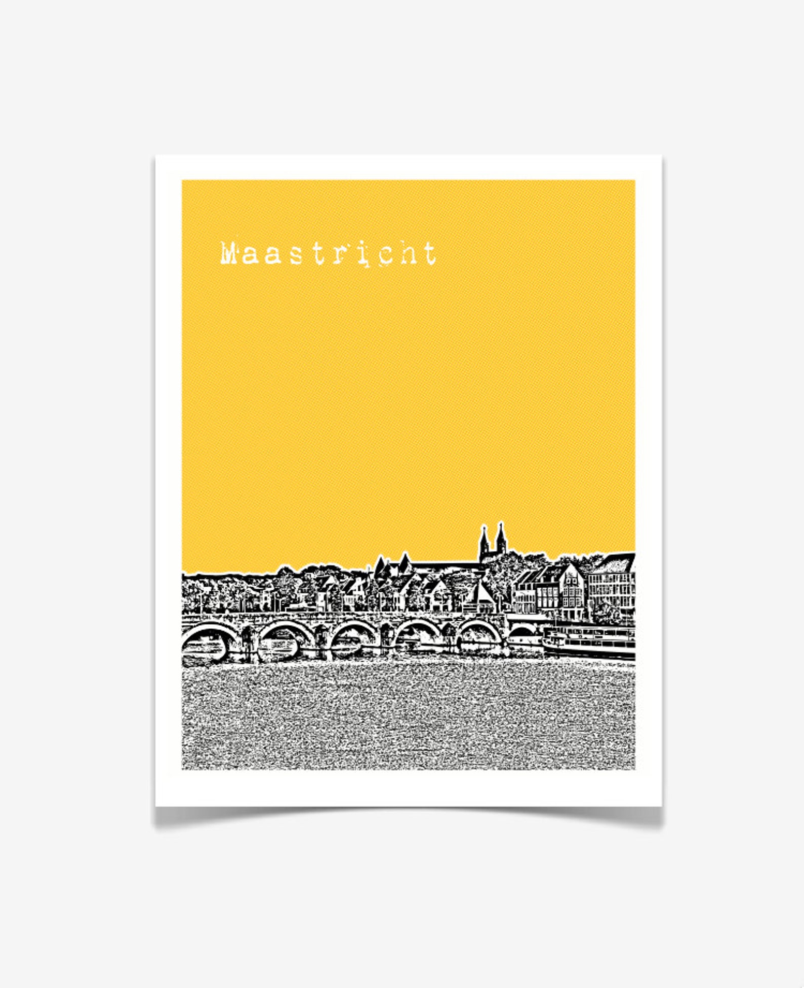 Maastricht Poster Maastricht Netherlands City Skyline Art Etsy
