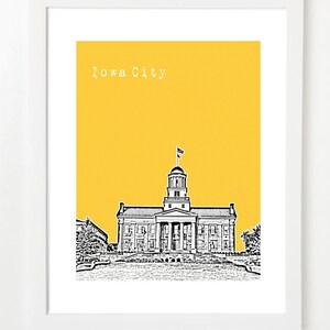 Iowa City Art Capitol Building Iowa City Skyline Series Poster VERSION