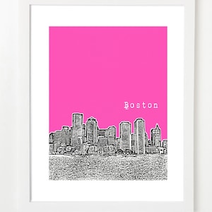 Boston Skyline Art - Boston MA Art Poster - VERSION 4