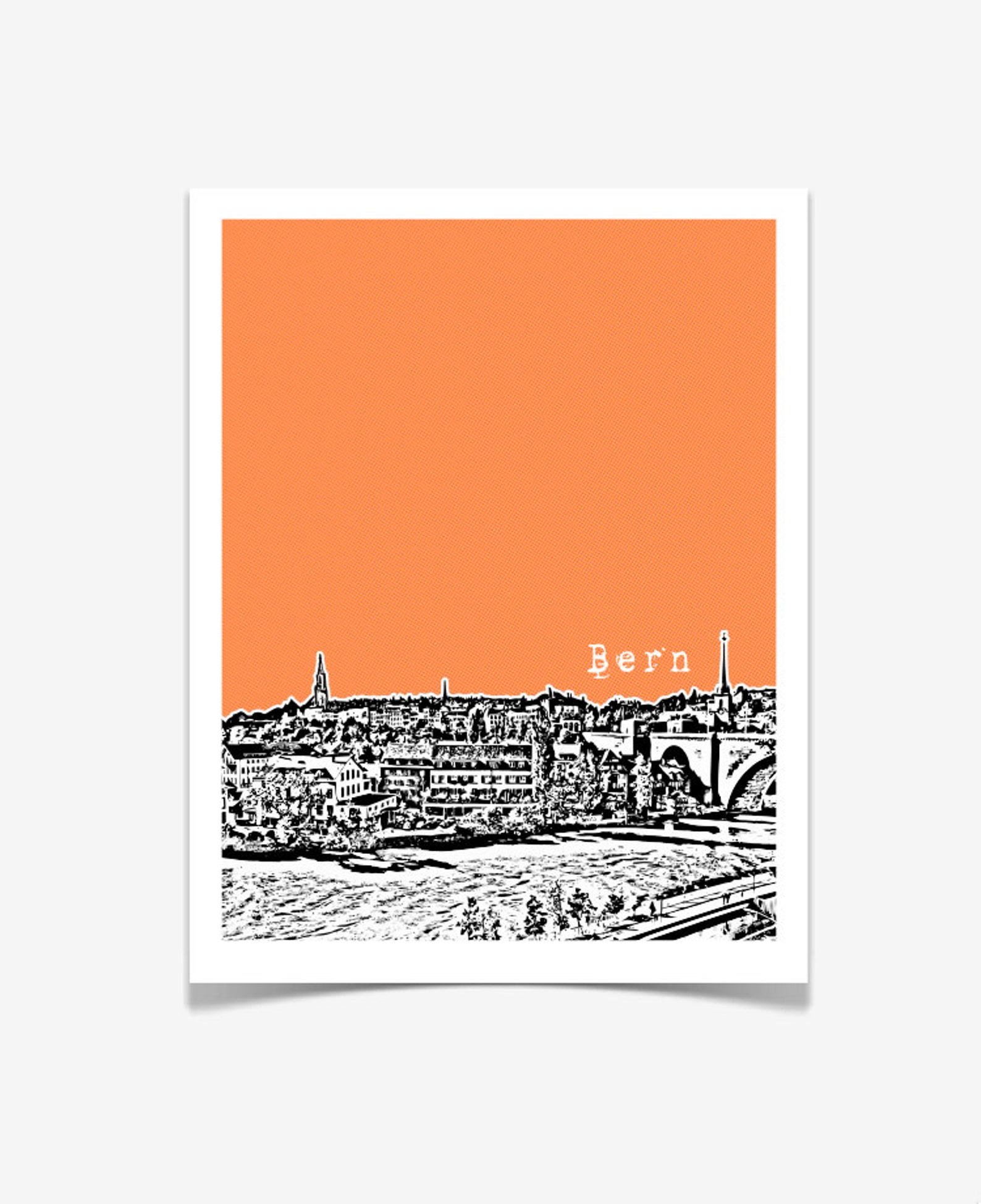 Bern Switzerland Poster Bern City Skyline Art Print | Etsy